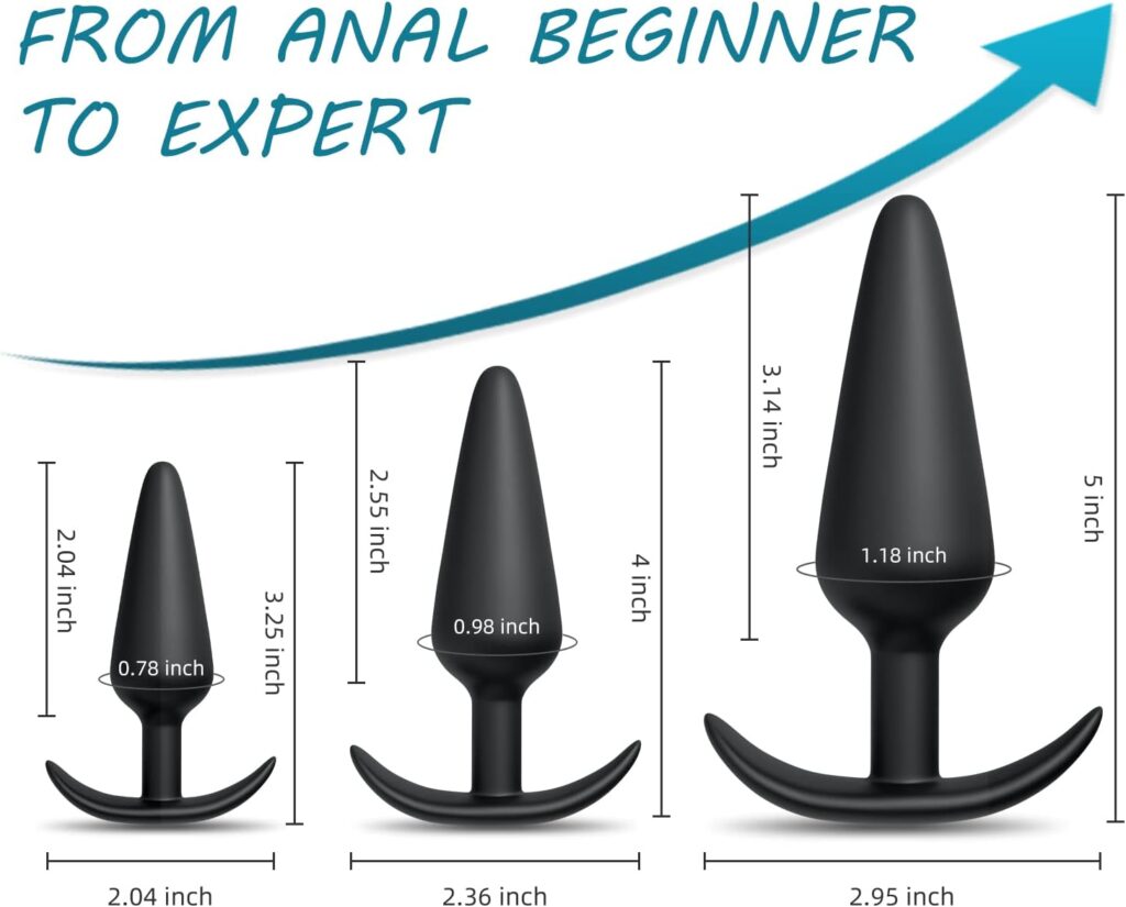 3 Silicone Butt Plugs Set for Beginners