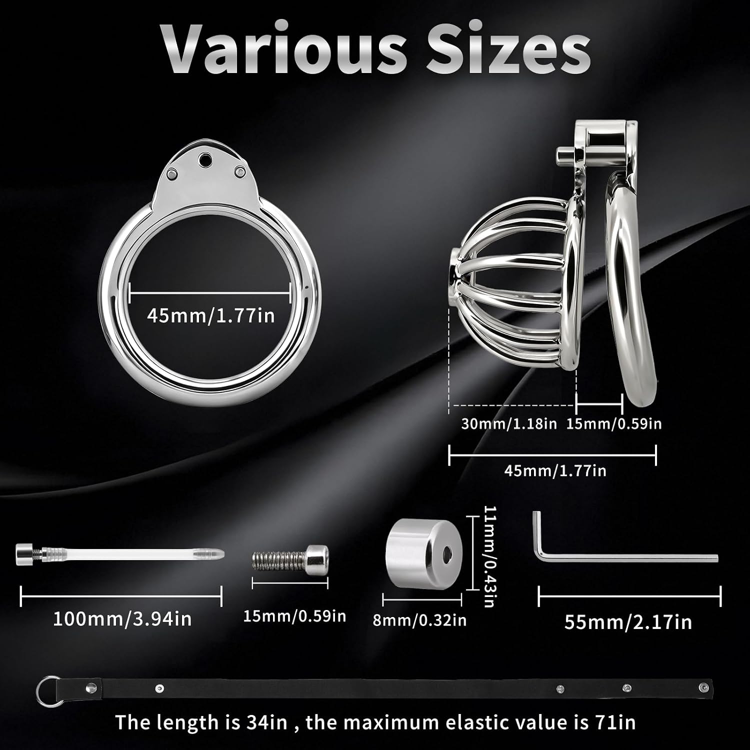 2 IN 1 Male Metal Chastity Cage in Pakistan