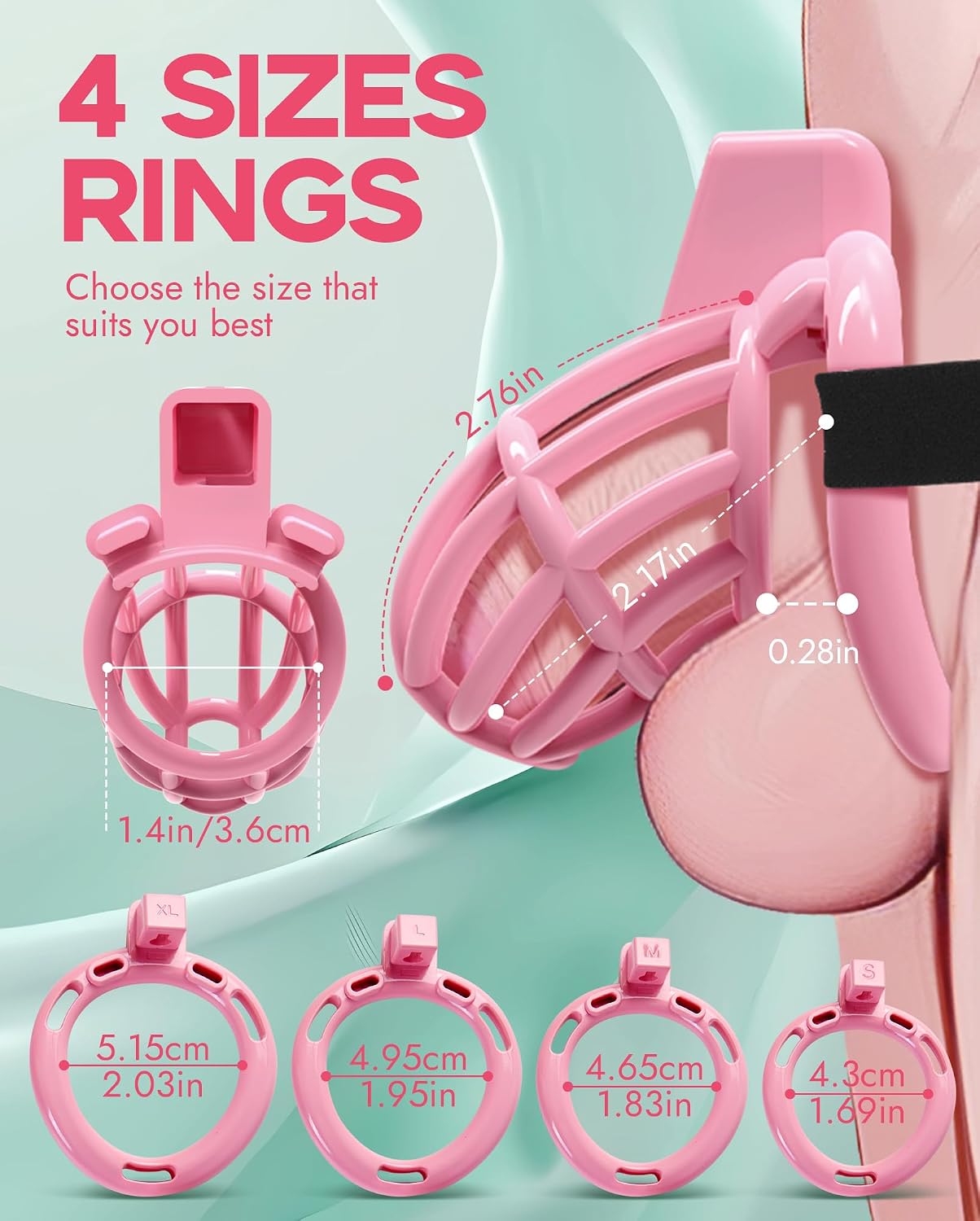 Adjustable Plastic Chastity Strap for Men - Image 3