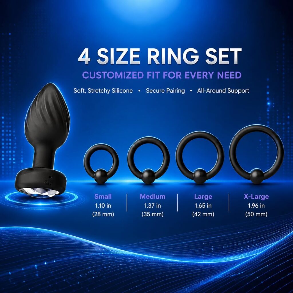 Best Anal Plug Sex Toys Vibrator with 4 Rings