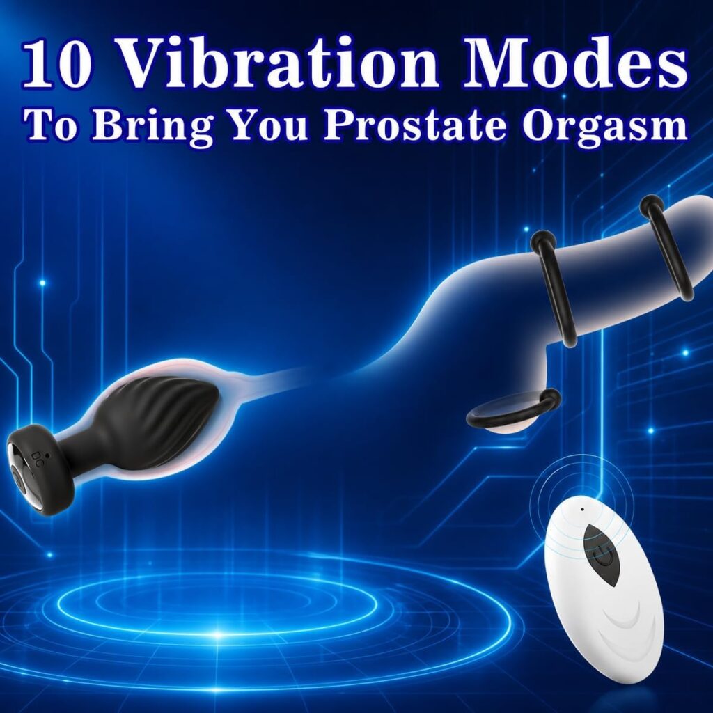 Best Anal Plug Sex Toys Vibrator with 4 Rings