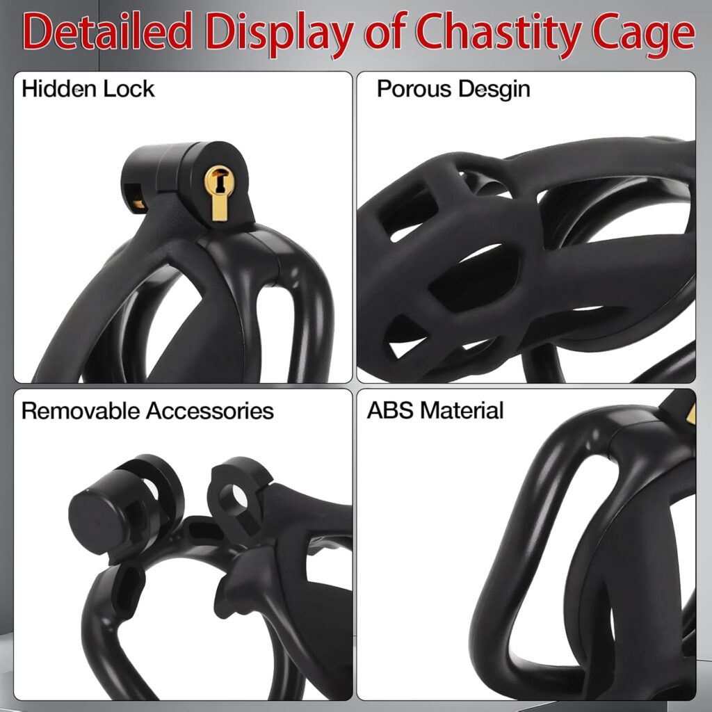 Buy Male Chastity Cage Sex Toy with 4 Size Rings