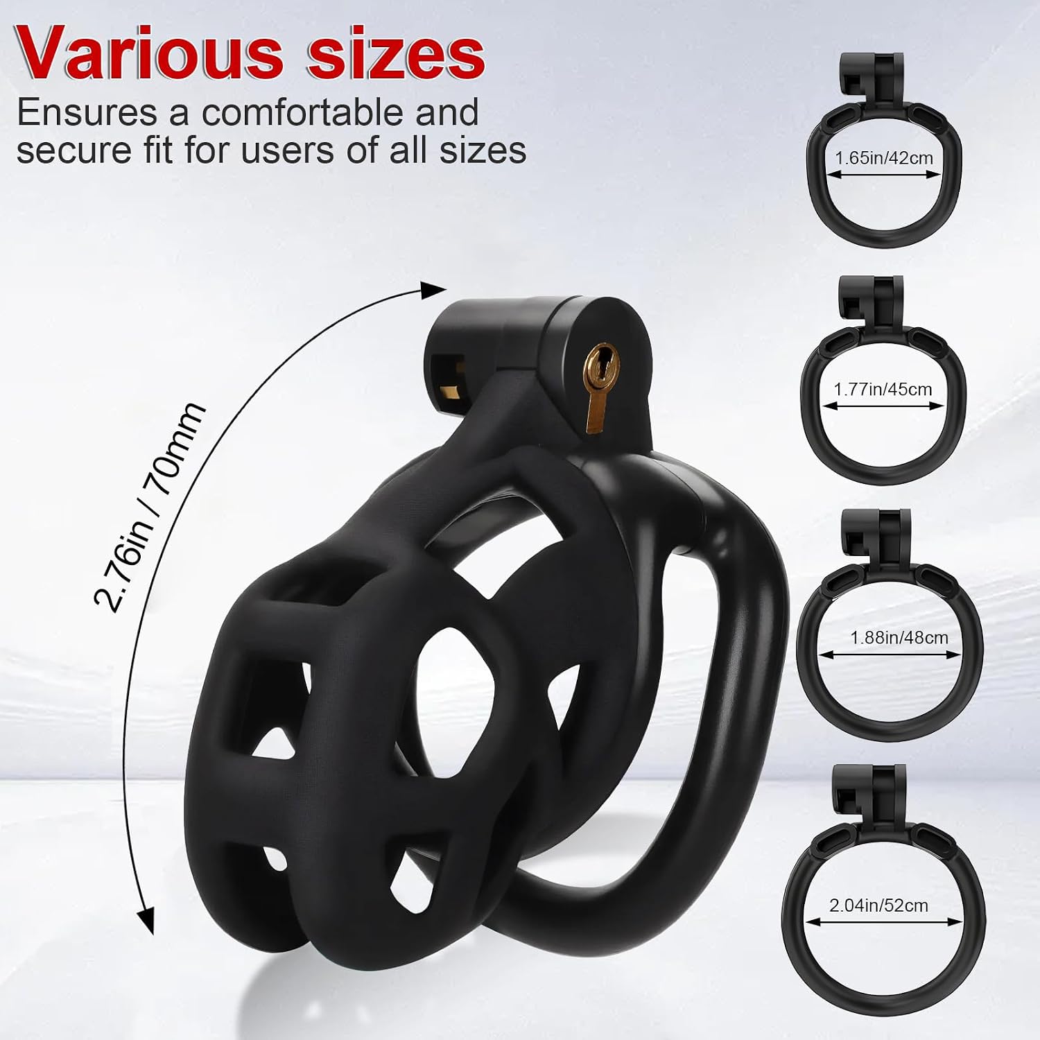 Male Chastity Cage Sex Toy with Elastic Belt